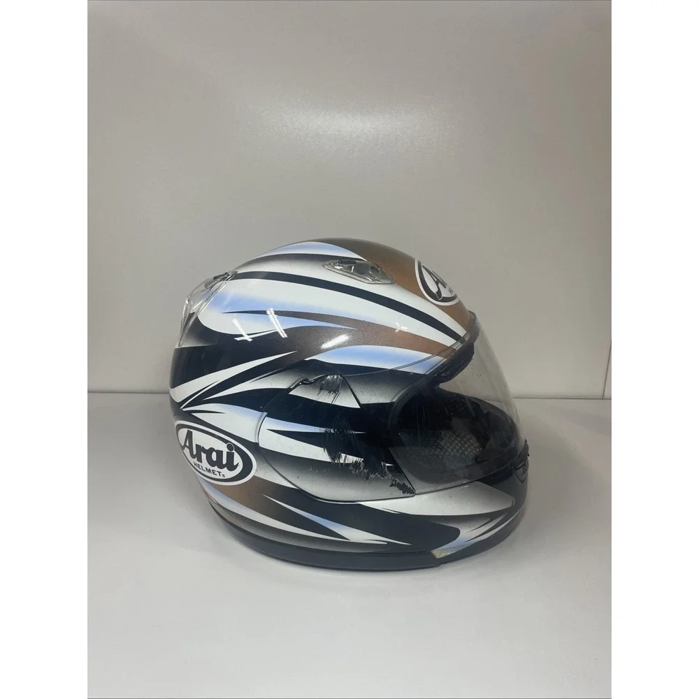 Arai Quantum Helmet Medium 57-58cm Brown, Black, White Made in Japan DOT Snell